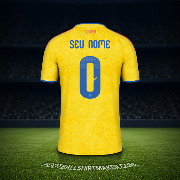 Camisa Colômbia Copa do Mundo 2026 -  seu nome - 0