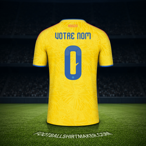 Maillot Colombie Coupe du monde 2026 -  votre nom - 0