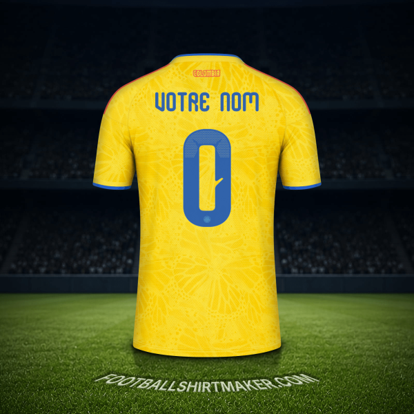 Maillot Colombie Coupe du monde 2026 -  votre nom - 0