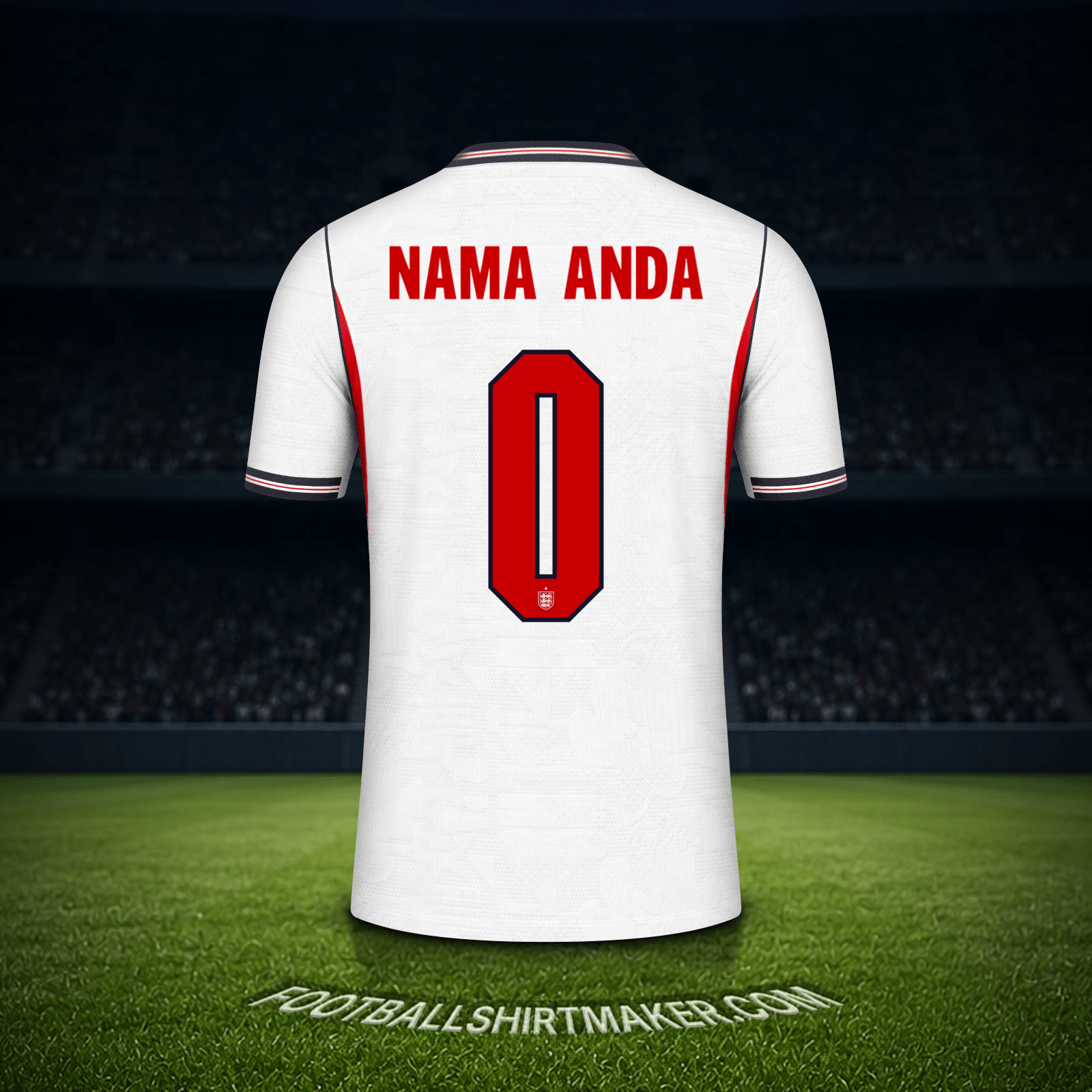 Jersey Inggris Piala Dunia 2026 -  nama anda - 0
