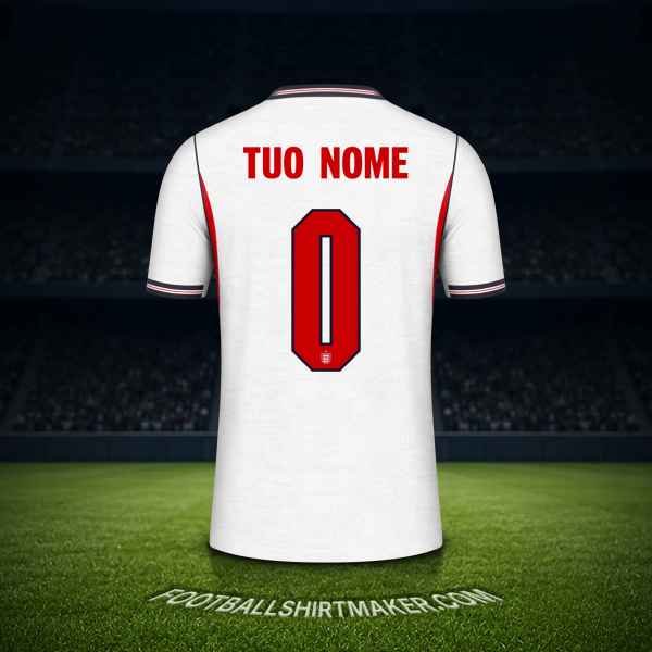 Maglia Inghilterra Mondiali 2026 -  tuo nome - 0