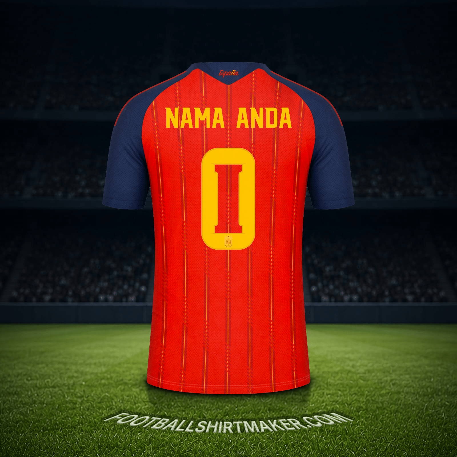 Jersey Spanyol Piala Dunia 2026 -  nama anda - 0