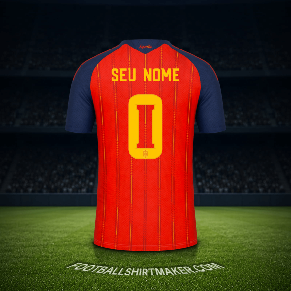 Camisa Espanha Copa do Mundo 2026 -  seu nome - 0