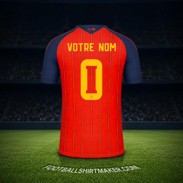 Maillot Espagne Coupe du monde 2026 -  votre nom - 0