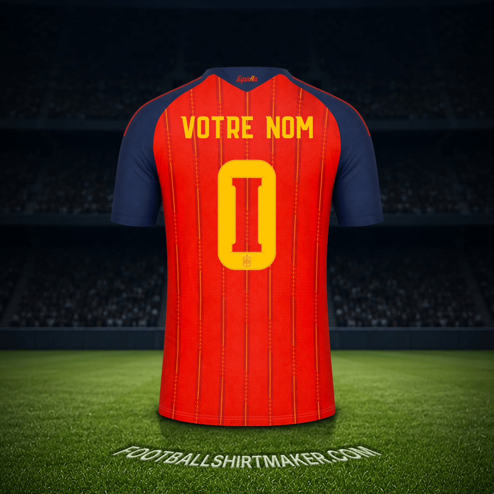 Maillot Espagne Coupe du monde 2026 -  votre nom - 0