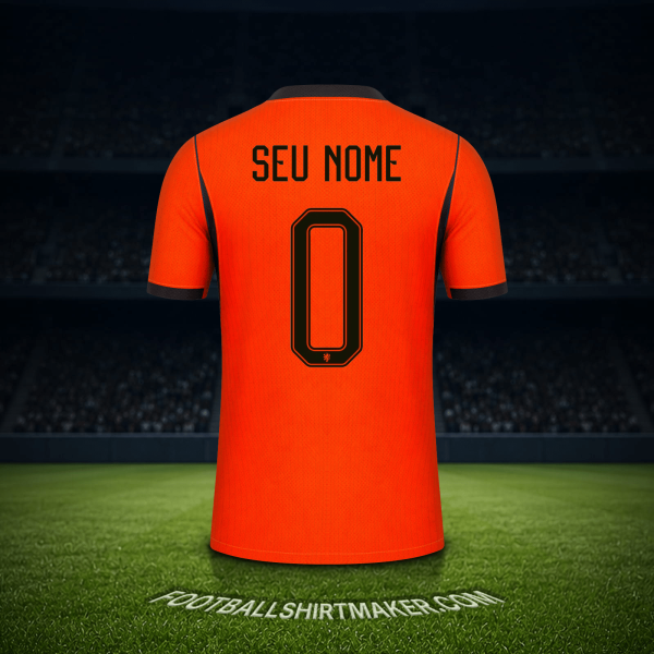 Camisa Países Baixos Copa do Mundo 2026 -  seu nome - 0