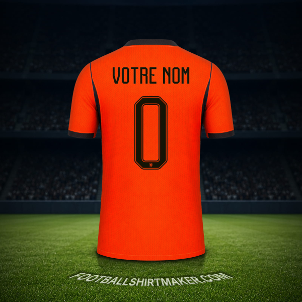 Maillot Pays-Bas Coupe du monde 2026 -  votre nom - 0
