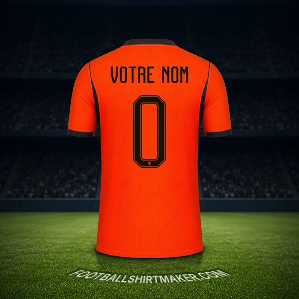 Maillot Pays-Bas Coupe du monde 2026 -  votre nom - 0