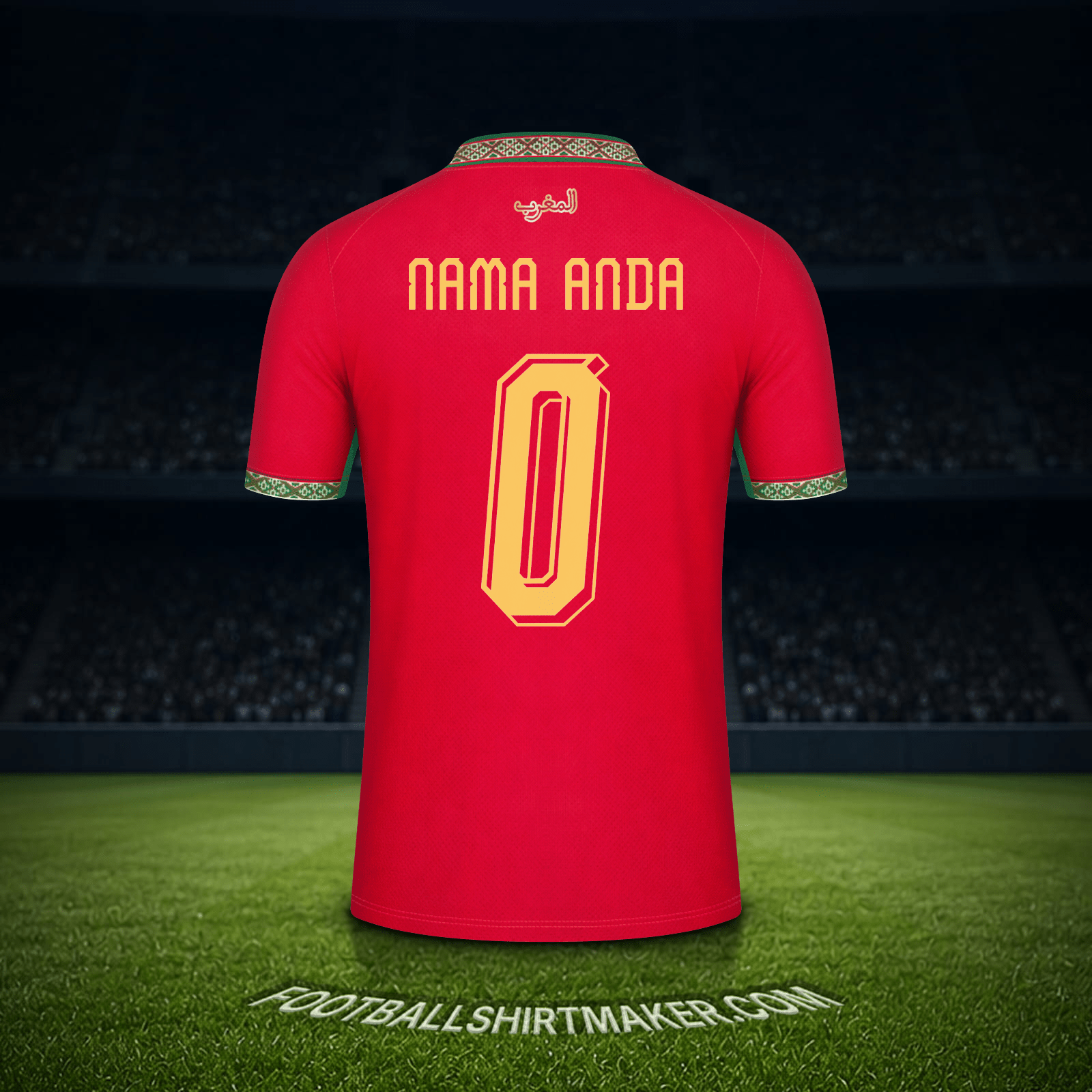 Jersey Maroko Piala Dunia 2026 -  nama anda - 0