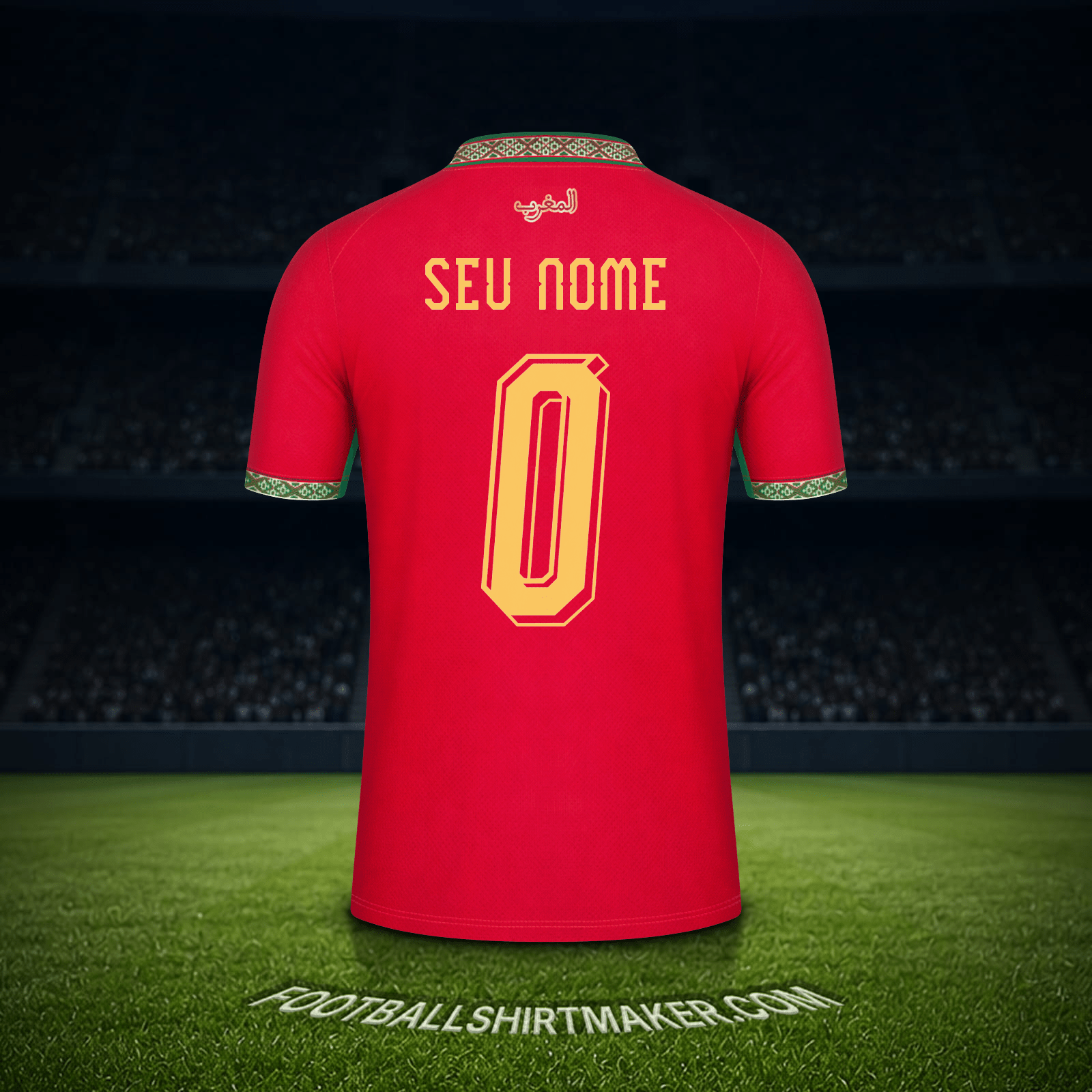 Camisa Marrocos Copa do Mundo 2026 -  seu nome - 0