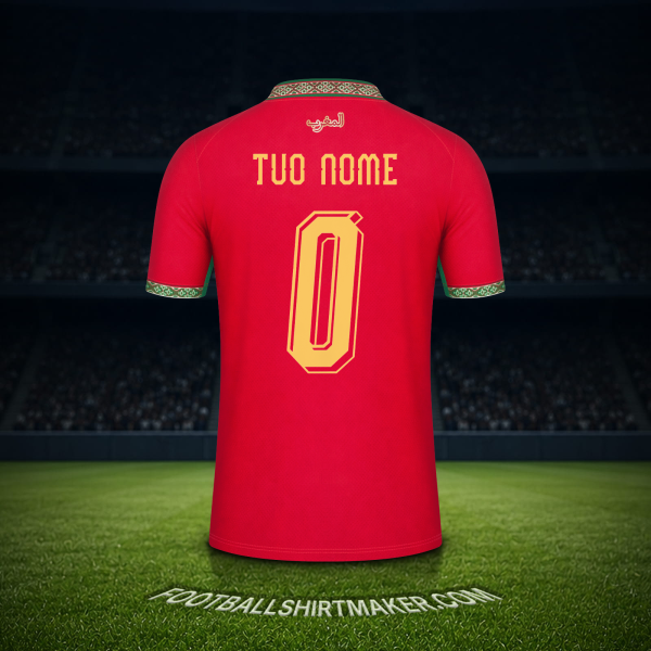 Maglia Marocco Mondiali 2026 -  tuo nome - 0