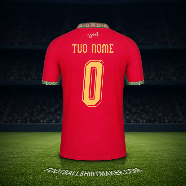 Maglia Marocco Mondiali 2026 -  tuo nome - 0