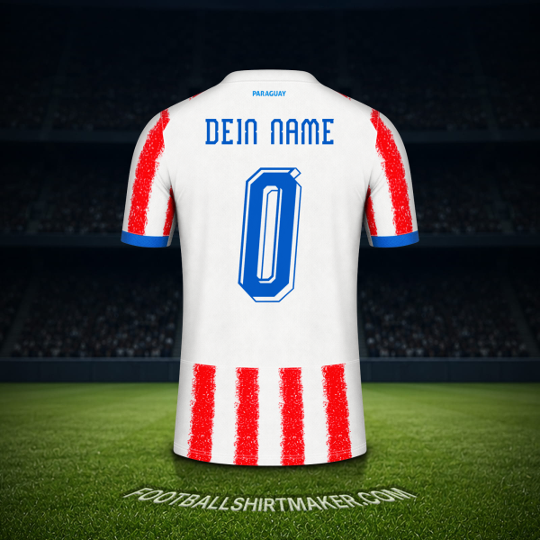 Trikot Paraguay Weltmeisterschaft 2026 -  dein name - 0