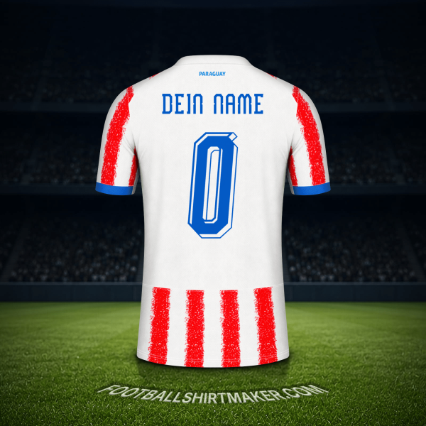 Trikot Paraguay Weltmeisterschaft 2026 -  dein name - 0