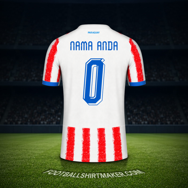 Jersey Paraguay Piala Dunia 2026 -  nama anda - 0