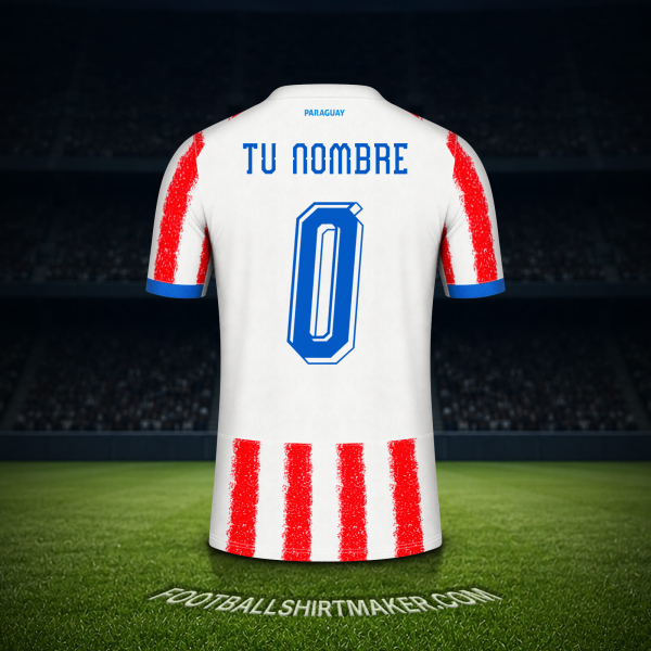 Jersey Paraguay Mundial 2026 -  tu nombre - 0
