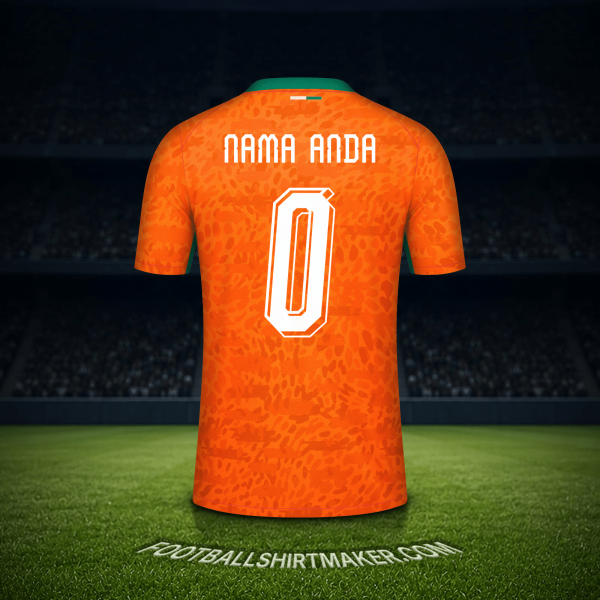 Jersey Pantai Gading Piala Dunia 2026 -  nama anda - 0