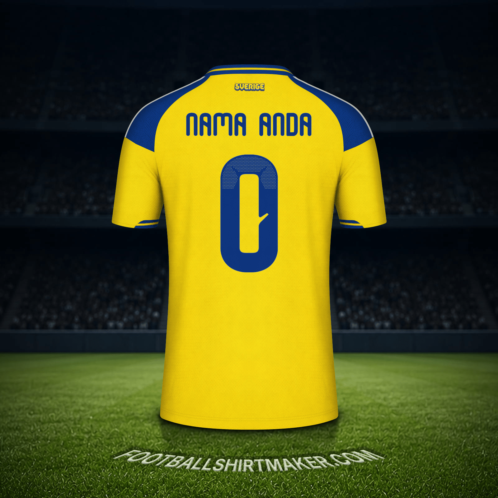 Jersey Swedia Piala Dunia 2026 -  nama anda - 0