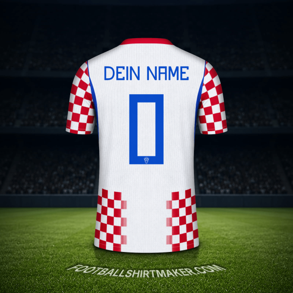 Trikot Kroatien Weltmeisterschaft 2026 -  dein name - 0