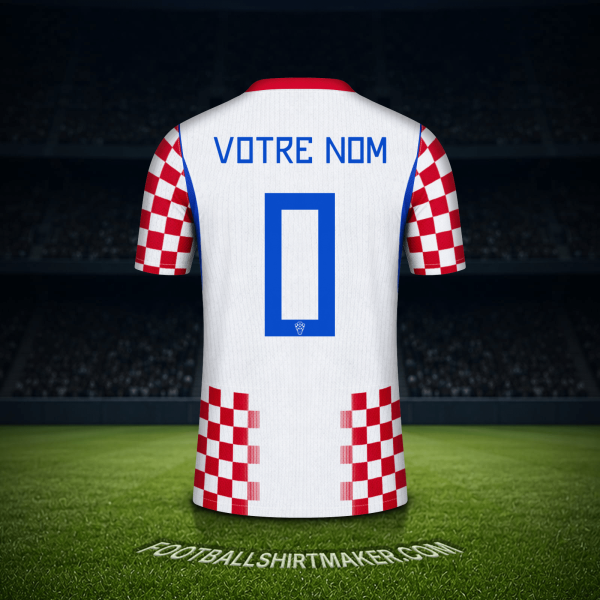 Maillot Croatie Coupe du monde 2026 -  votre nom - 0
