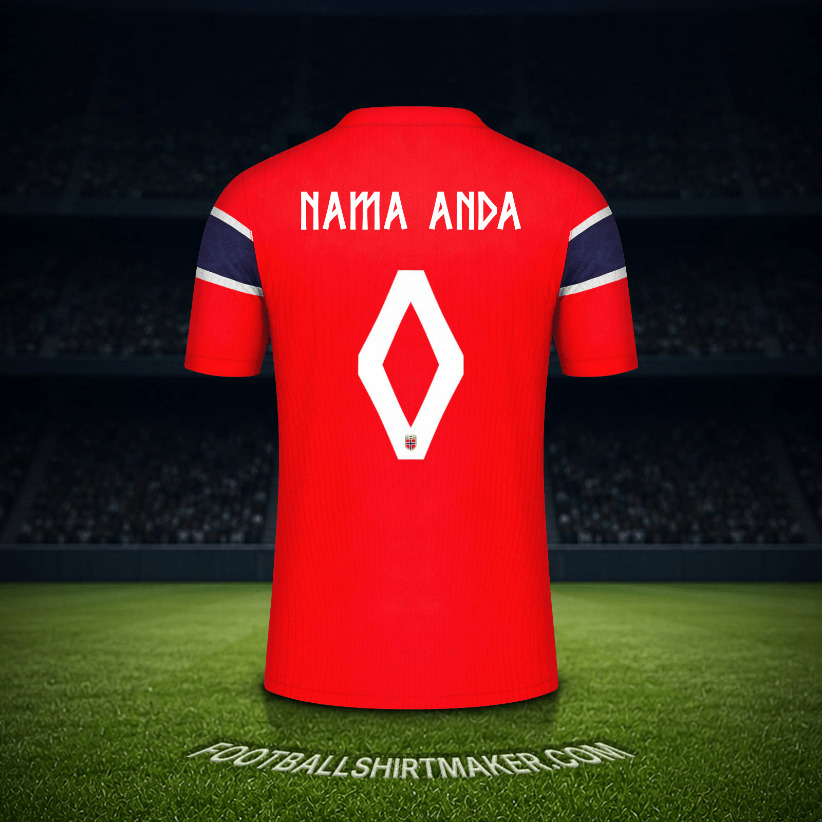 Jersey Norwegia Piala Dunia 2026 -  nama anda - 0