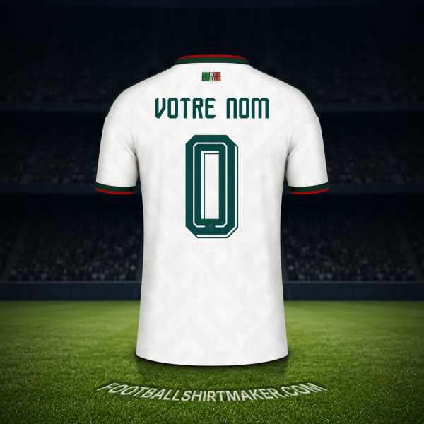 Maillot Mexique Coupe du monde 2026 Extérieur -  votre nom - 0