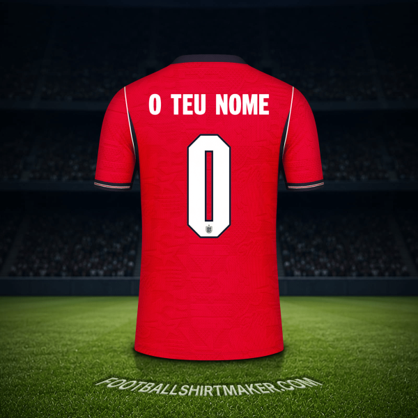 Camisola Inglaterra Copa do Mundo 2026 Alternativa -  o teu nome - 0
