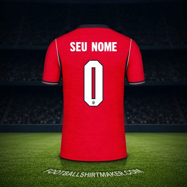 Camisa Inglaterra Copa do Mundo 2026 Alternativa -  seu nome - 0