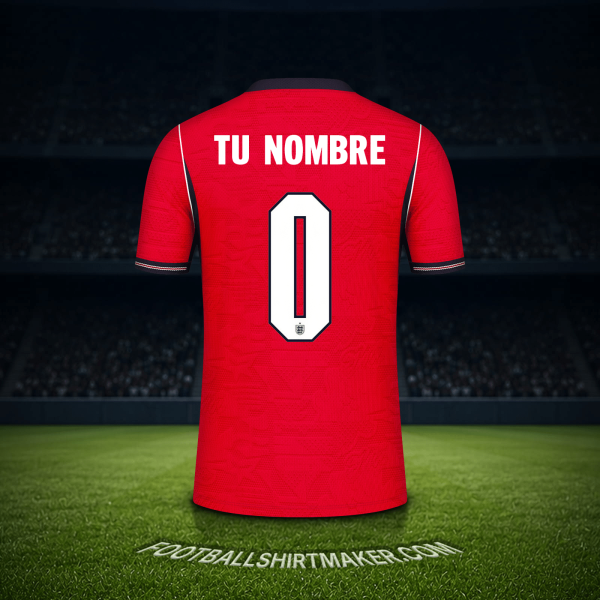 Jersey Inglaterra Mundial 2026 Visita -  tu nombre - 0