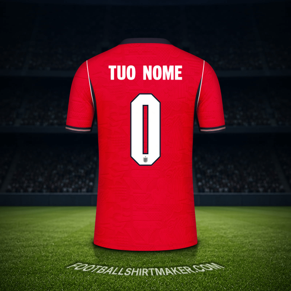 Maglia Inghilterra Mondiali 2026 Seconda -  tuo nome - 0