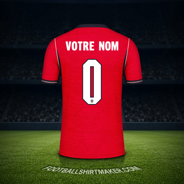 Maillot Angleterre Coupe du monde 2026 Extérieur -  votre nom - 0