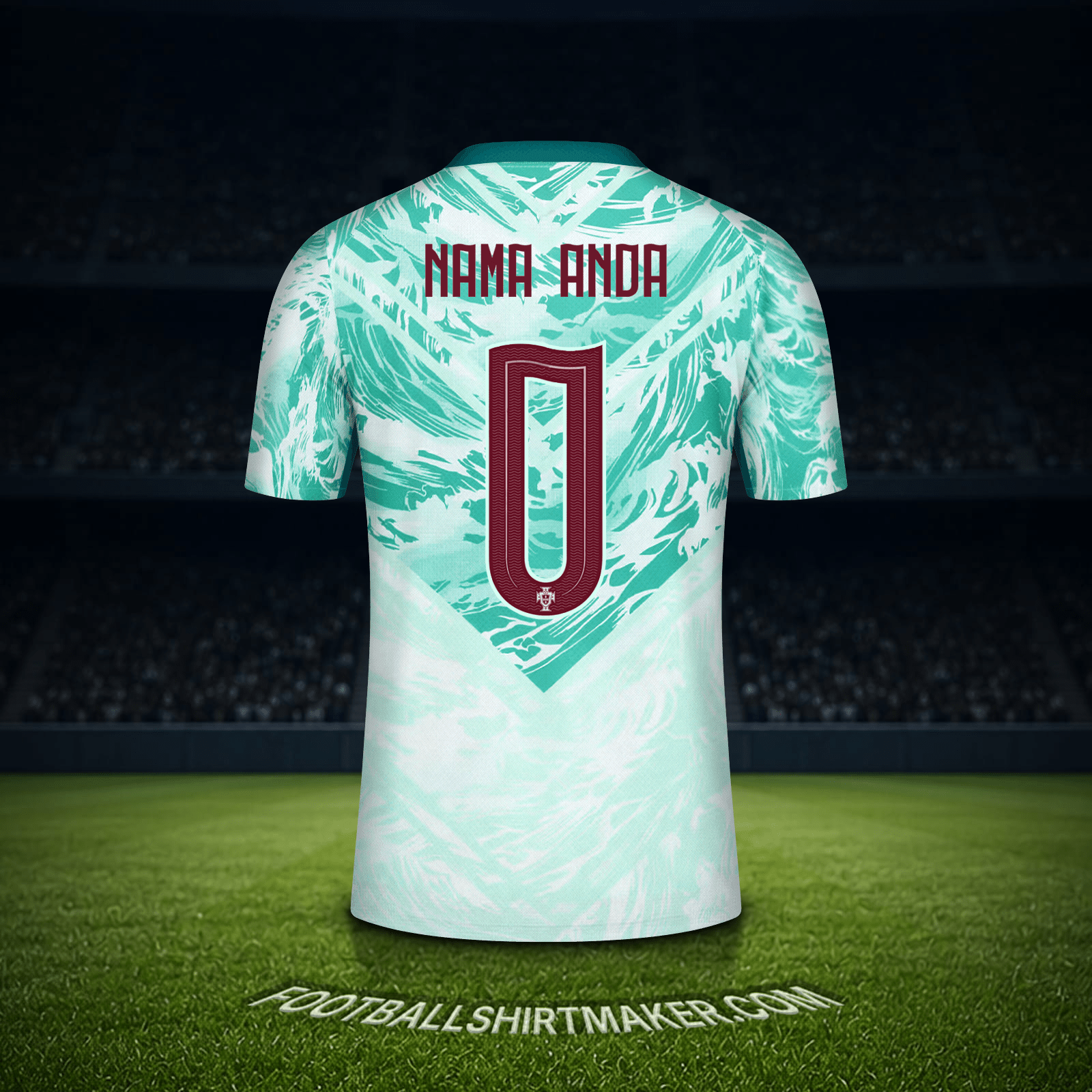 Jersey Portugal Piala Dunia 2026 Alternatif -  nama anda - 0