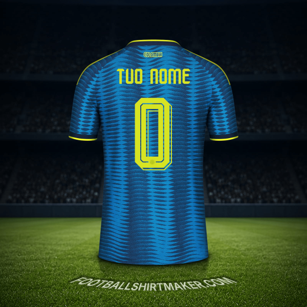 Maglia Colombia Mondiali 2026 Seconda -  tuo nome - 0