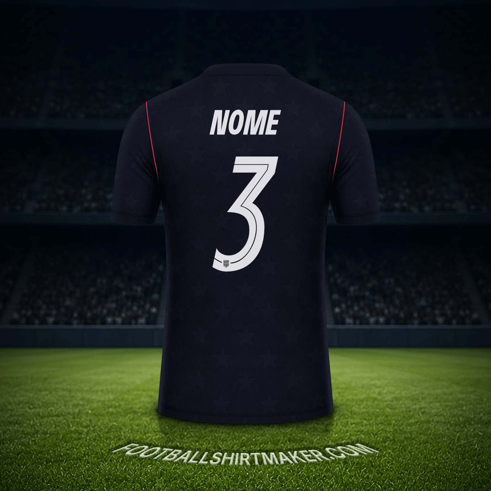 Maglia Stati Uniti Mondiali 2026 Seconda -  nome - 3