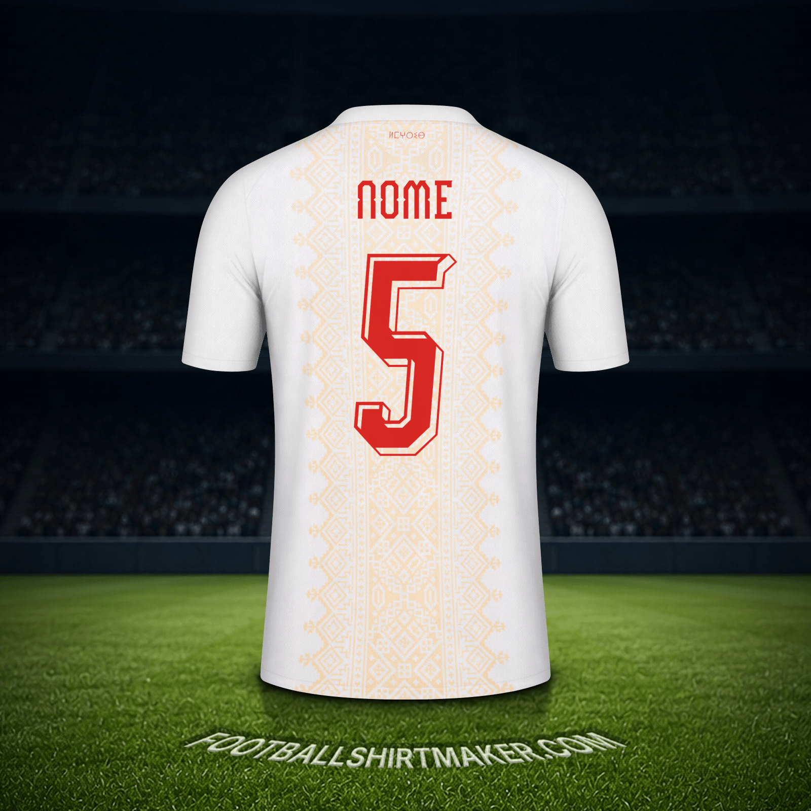 Maglia Marocco Mondiali 2026 Seconda -  nome - 5