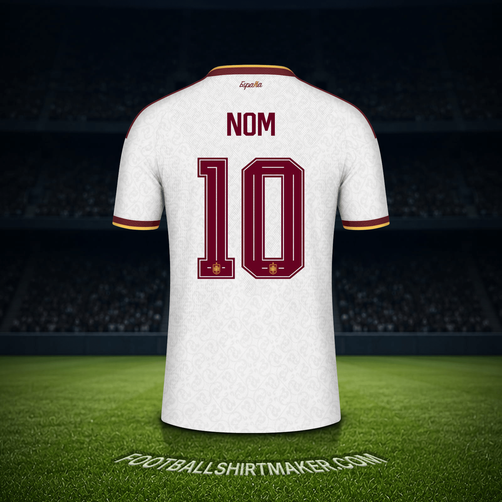 Maillot Espagne Coupe du monde 2026 Extérieur -  nom - 10