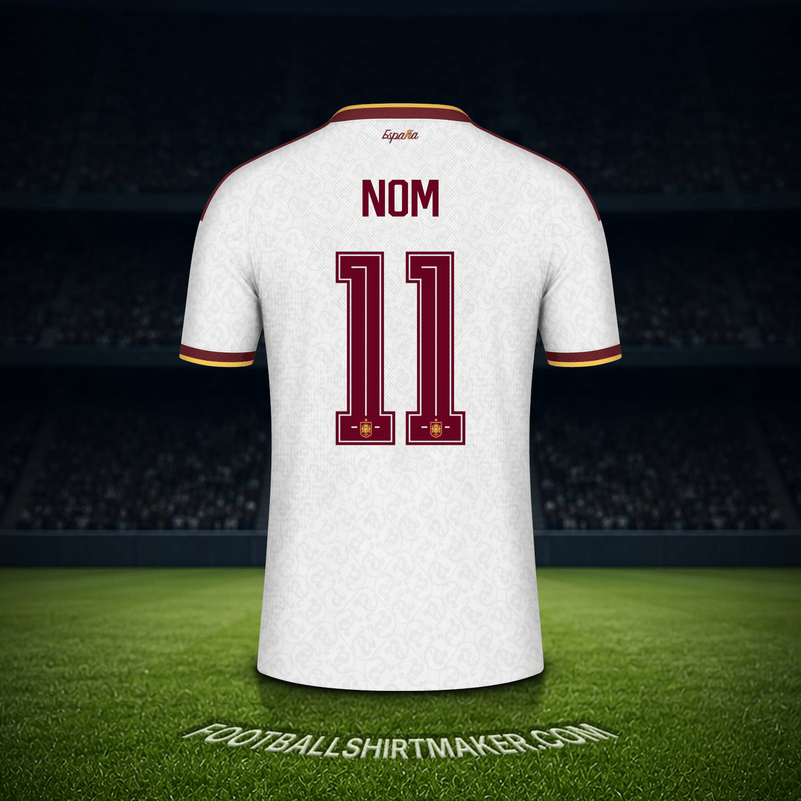 Maillot Espagne Coupe du monde 2026 Extérieur -  nom - 11