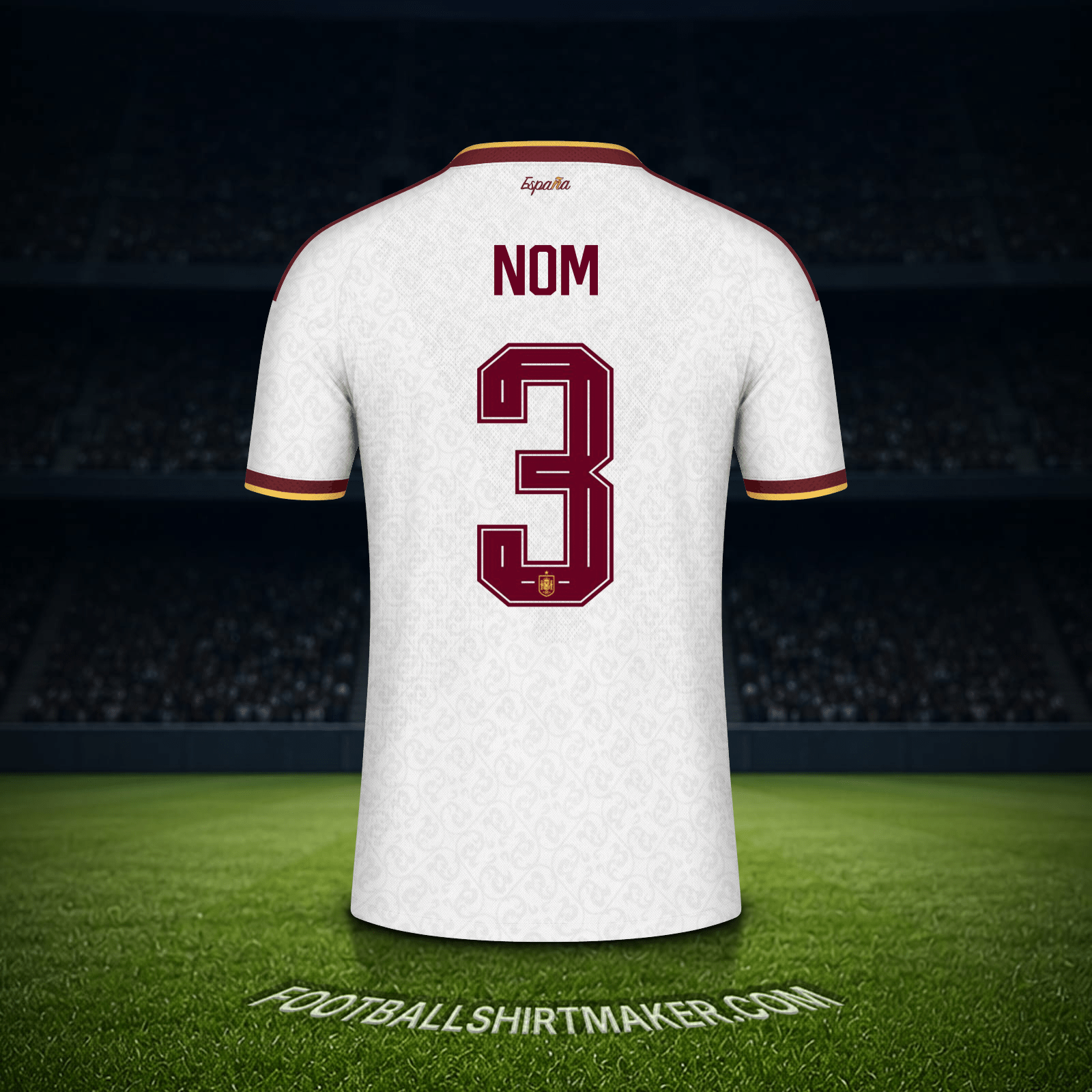 Maillot Espagne Coupe du monde 2026 Extérieur -  nom - 3