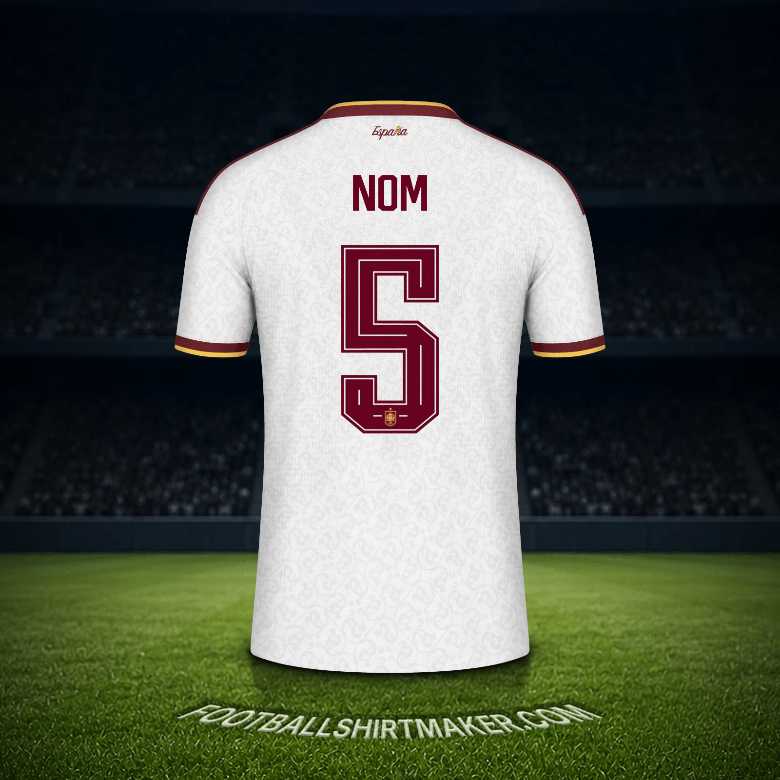 Maillot Espagne Coupe du monde 2026 Extérieur -  nom - 5