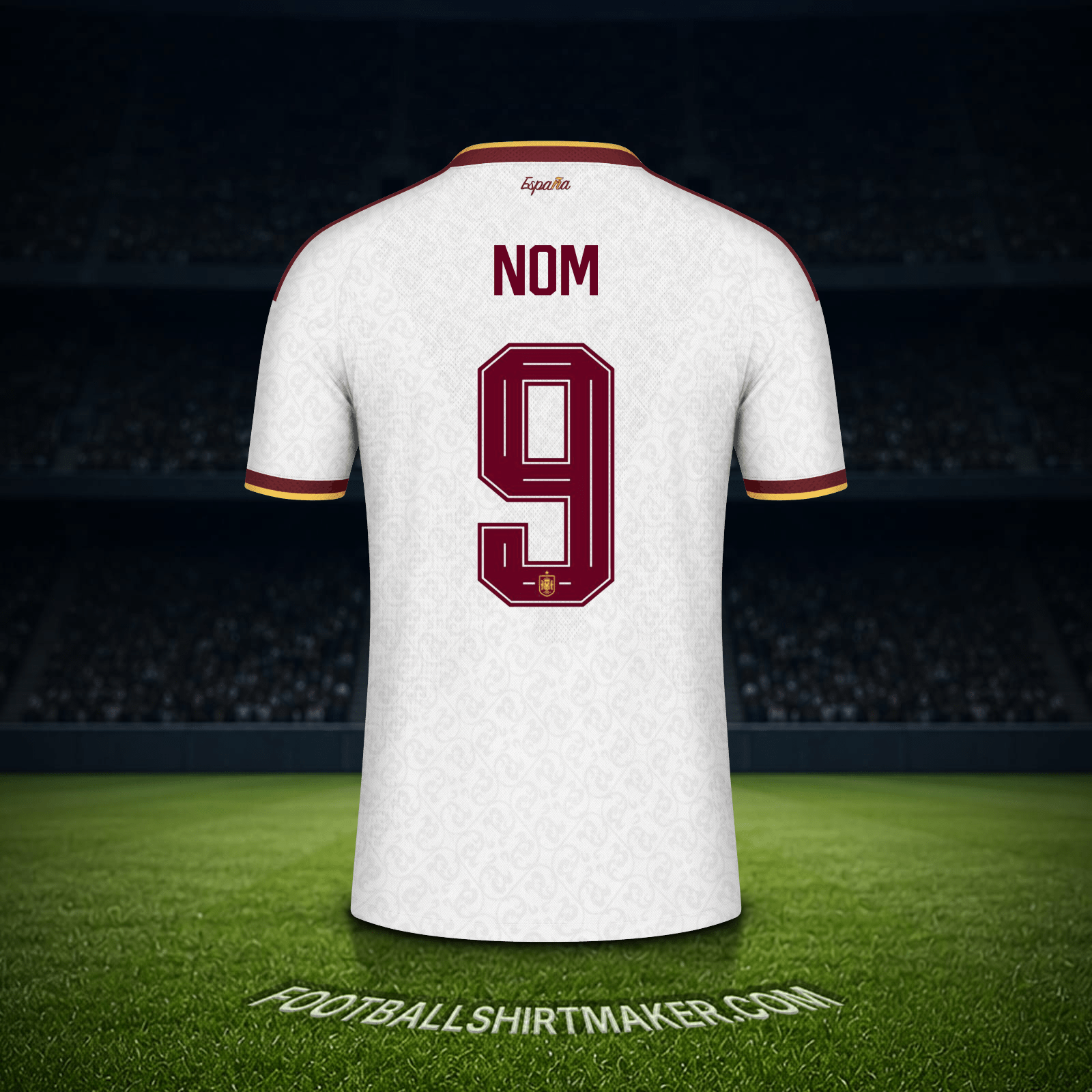 Maillot Espagne Coupe du monde 2026 Extérieur -  nom - 9