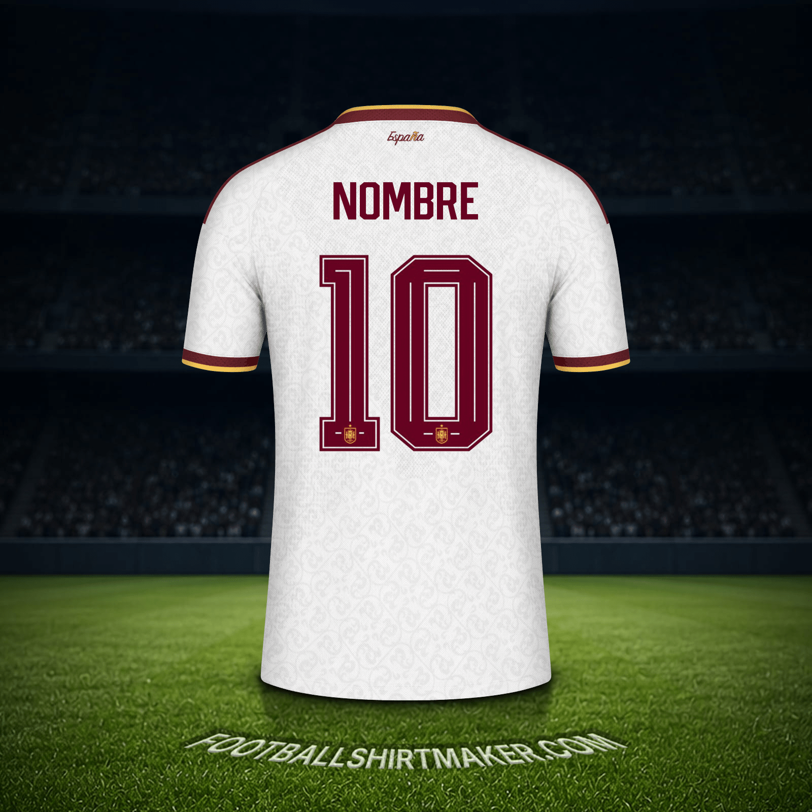 Jersey España Mundial 2026 Visita -  nombre - 10