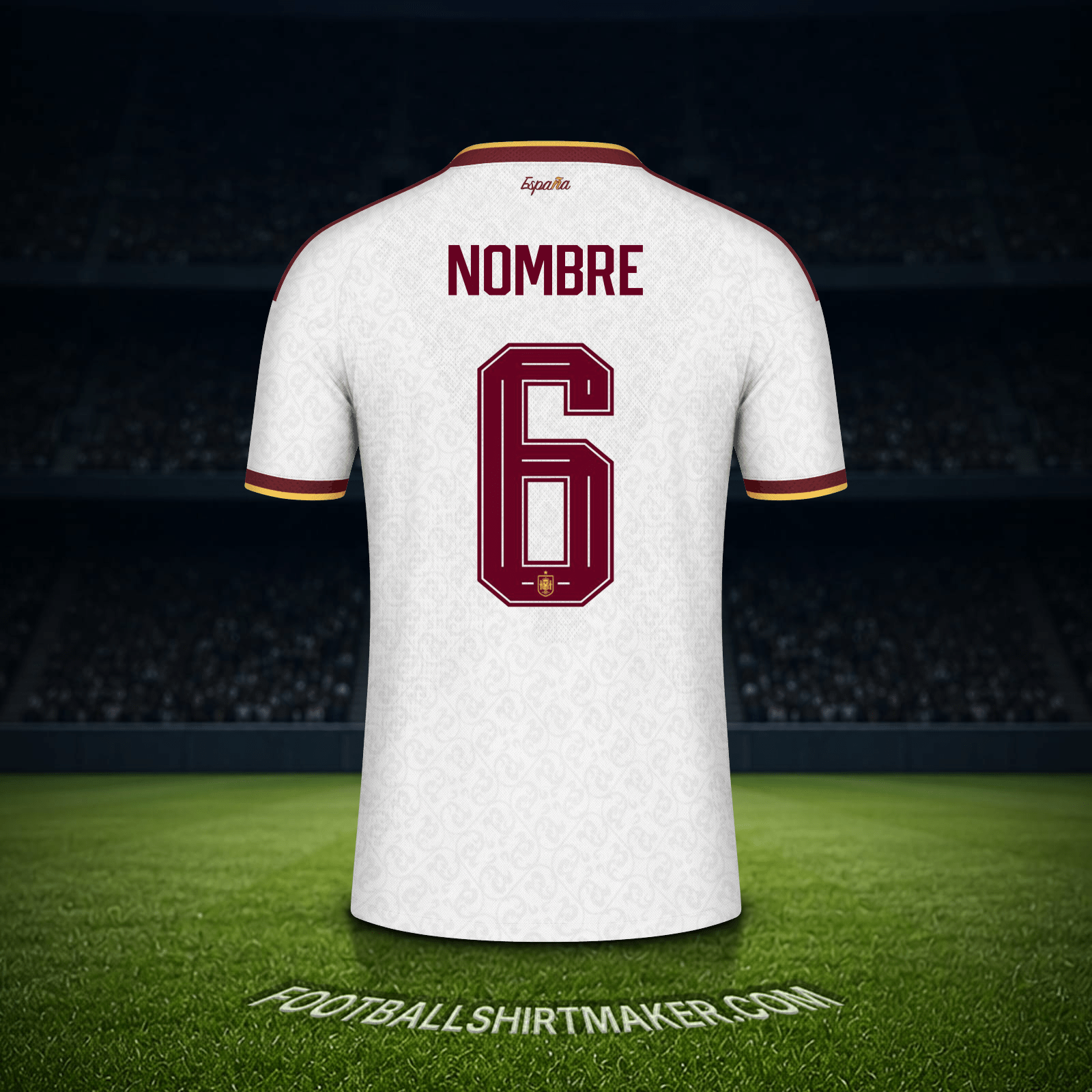 Jersey España Mundial 2026 Visita -  nombre - 6