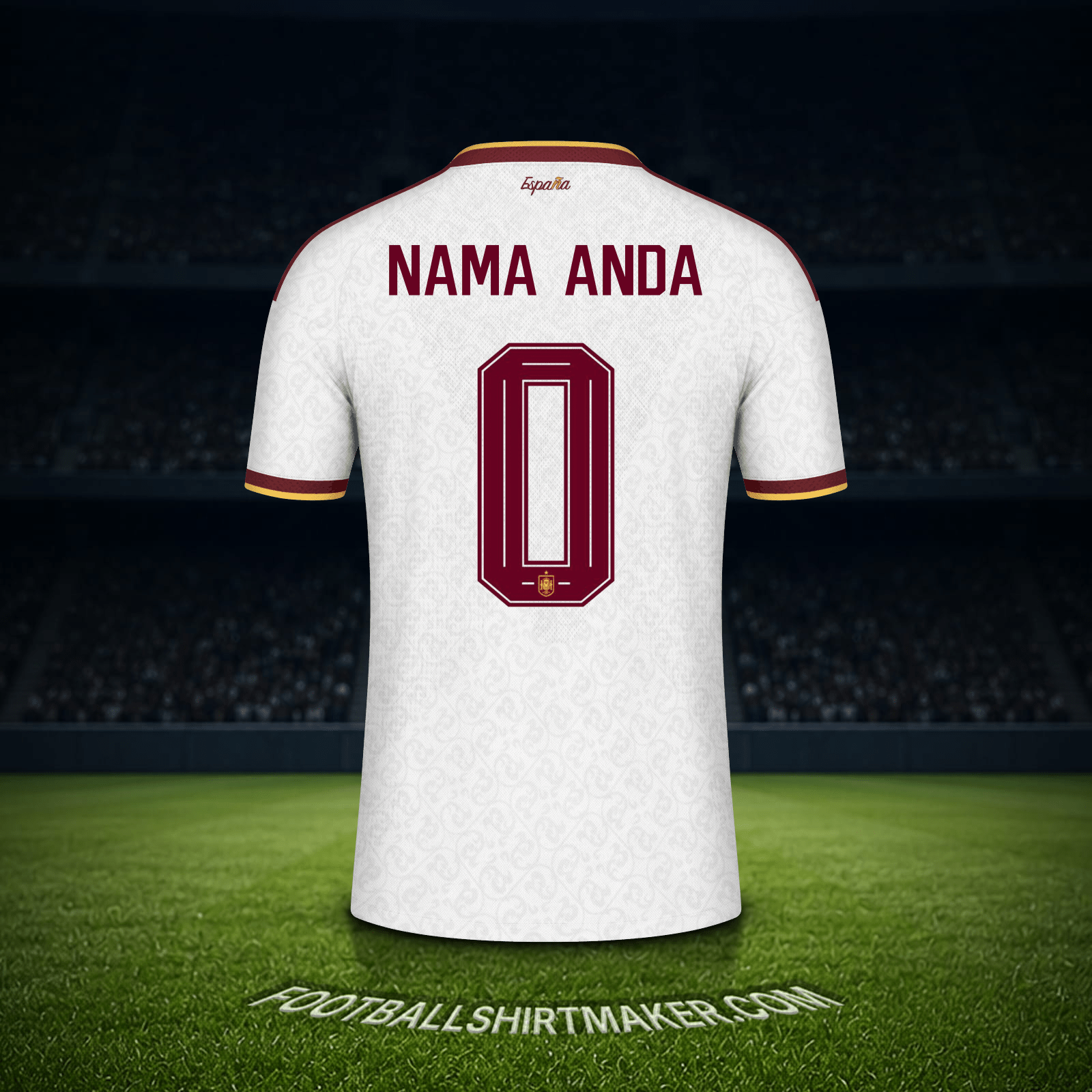 Jersey Spanyol Piala Dunia 2026 Alternatif -  nama anda - 0