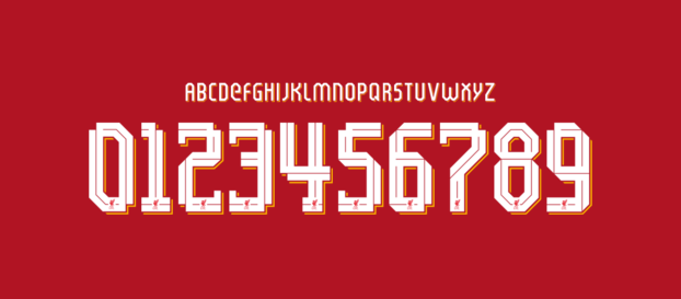 Liverpool FC font 2022/2023 Cup numbers letters nameset ttf tipografia numeros letras fuente vector svg eps ai