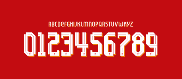 Liverpool FC font 2023/2024 Cup numbers letters nameset ttf tipografia numeros letras fuente vector svg eps ai