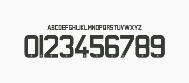 Manchester United font 2016/17 Cup III numbers letters nameset ttf tipografia numeros letras fuente vector svg eps ai