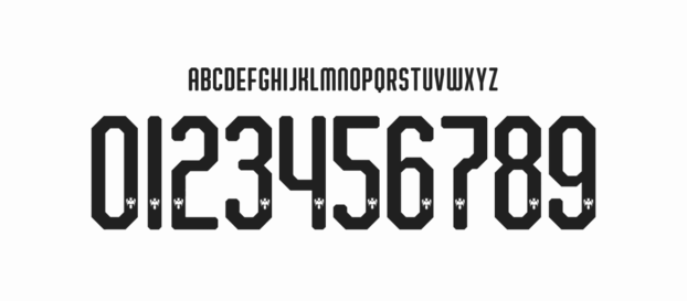 Monterrey font Mundial de Clubes 2019 numbers letters nameset ttf tipografia numeros letras fuente vector svg eps ai