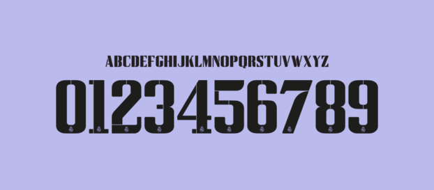Real Madrid CF font 2022/2023 Cup II numbers letters nameset ttf tipografia numeros letras fuente vector svg eps ai
