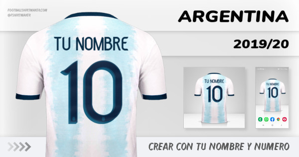 crear Argentina camiseta 2019/20 con tu nombre y numero tipografia letras numeros font ttf nameset avatar wallpaper personalizada