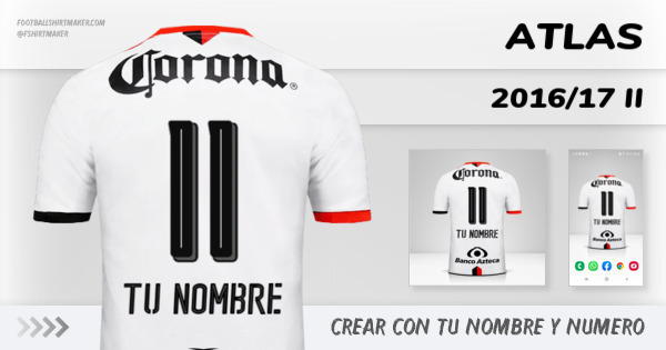crear Atlas camiseta 2016/17 II con tu nombre y numero tipografia letras numeros font ttf nameset avatar wallpaper personalizada